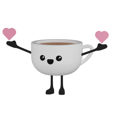 Kaffeetasse, Charakter  3D Icon