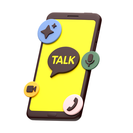 Kakao Talk On Smartphone  3D Icon