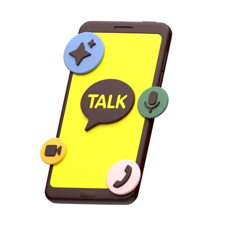 Kakao Talk On Smartphone  3D Icon