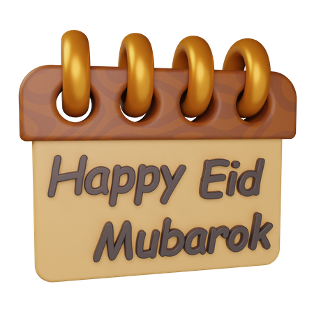 Kalender Eid Mubarak  3D Icon