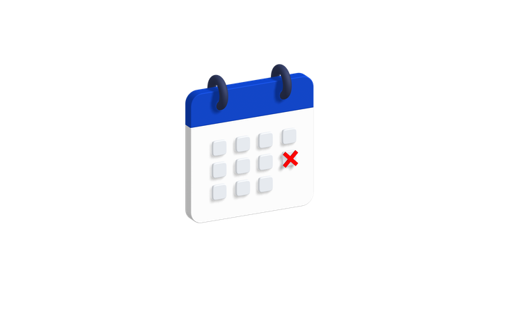 Kalender löschen  3D Icon