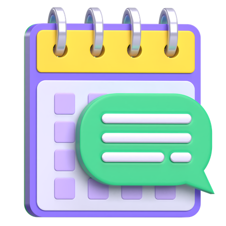 Kalender mit Bubble-Chat  3D Icon