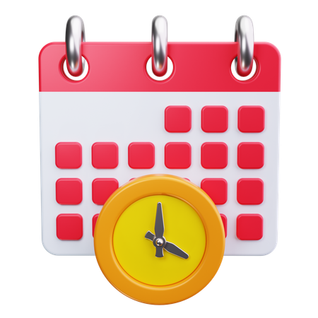 Kalender Uhr  3D Icon