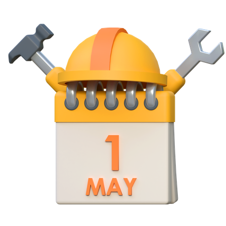 Kalender zum Tag der Arbeit  3D Icon