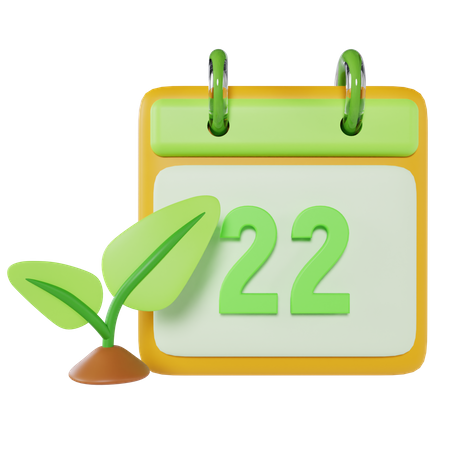 Kalender zum Tag der Erde  3D Icon