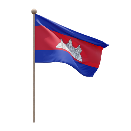 Kambodscha Fahnenmast  3D Flag