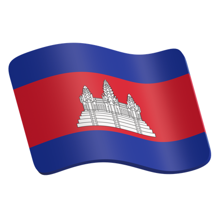 Kambodscha Flagge  3D Icon