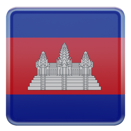Quadratische Flagge von Kambodscha  3D Icon