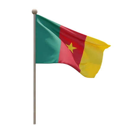 Kamerun Fahnenmast  3D Flag