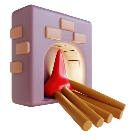 Kamin  3D Icon