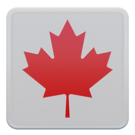 Quadratische Flagge Kanada  3D Icon