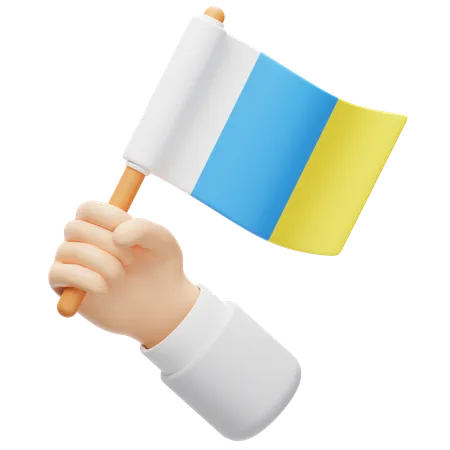 Kanarische Inseln Flagge  3D Icon