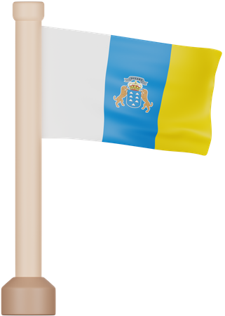 Kanarische Inseln Flagge  3D Icon