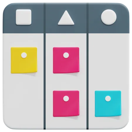 Kanban Agile  3D Icon