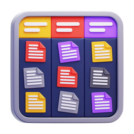 Kanban-Tafel  3D Icon