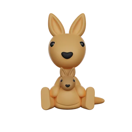 Cute 3 D Character Kangaroo Toy 3D Icon