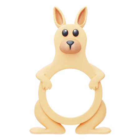 Kangoroo Shape Animal Frame  3D Icon