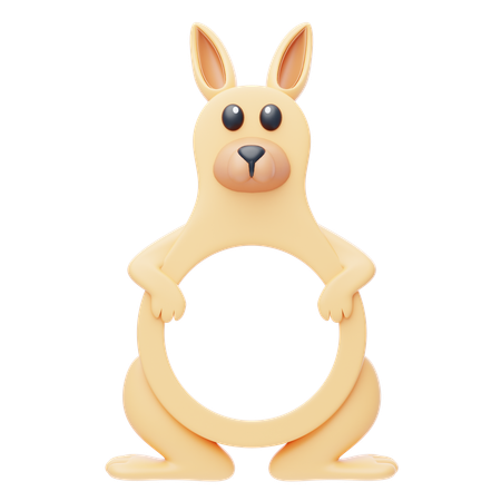 Kangoroo Shape Animal Frame  3D Icon