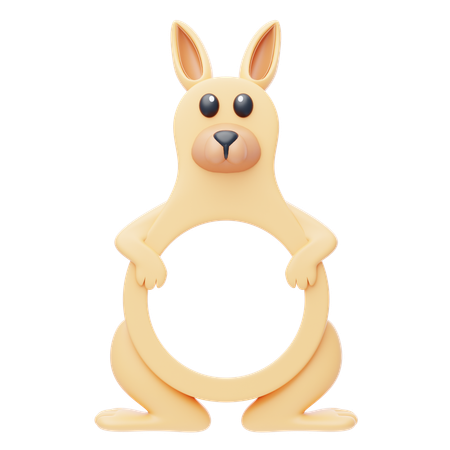 Kangoroo Shape Animal Frame  3D Icon