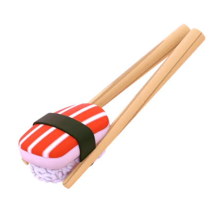 Kani Nigiri In Chopstick  3D Icon