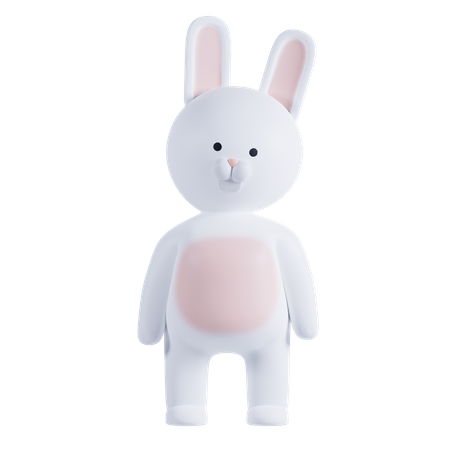 Kaninchen niedlich pose  3D Illustration