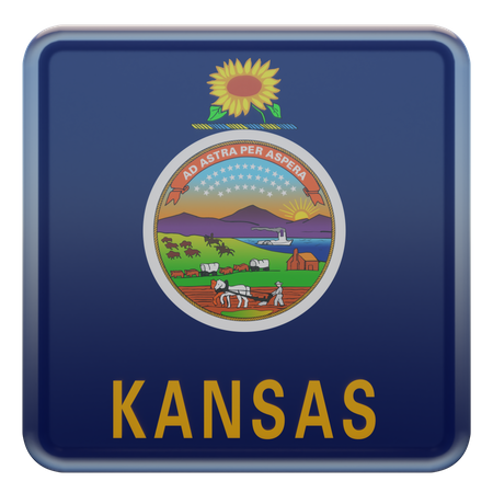 Kansas Flag  3D Illustration