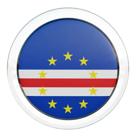 Kap Verde Runde Flagge  3D Icon