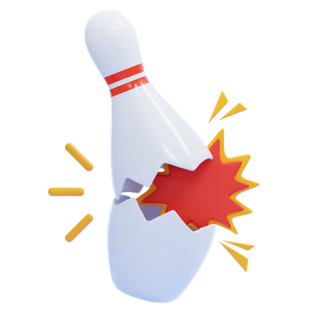 Kaputter Bowlingkegel  3D Icon