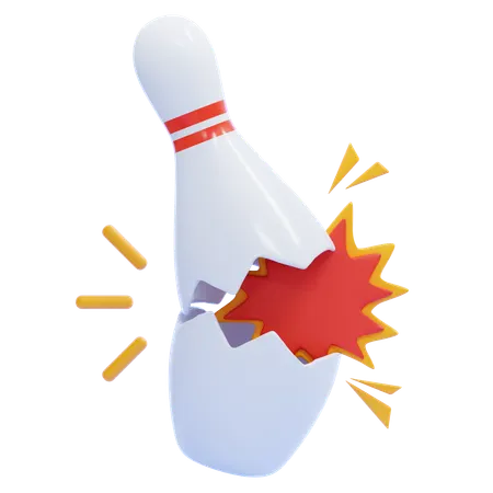 Kaputter Bowlingkegel  3D Icon