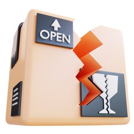 Kaputtes Paket 3D Icon
