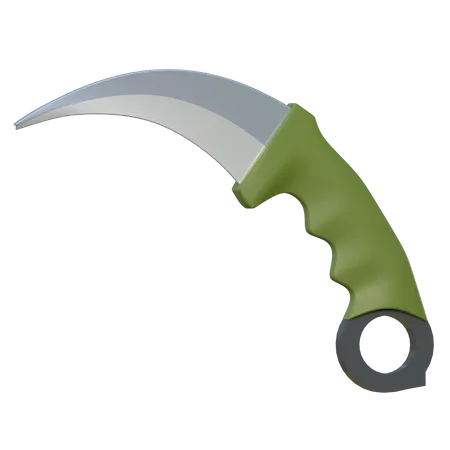 Karambit Traditional Melee Weapon 3 D Icon Military Equipment Illustration 3D Icon