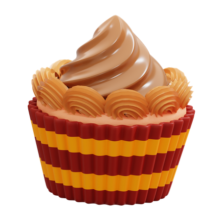 Karamell-Cupcake  3D Icon