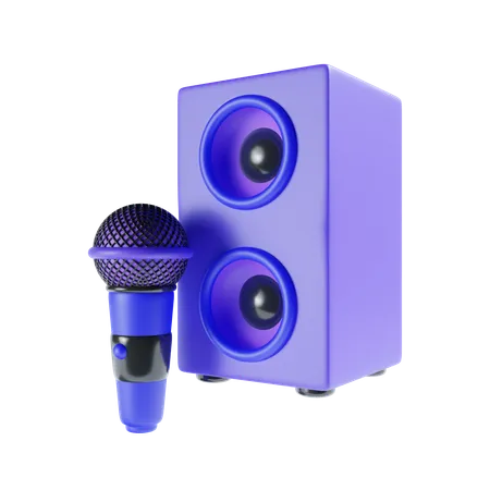 Mic And Karaoke Icon 3 D Illustration 3D Icon