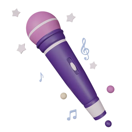 3 D Render Party Microphone Illustration 3D Icon