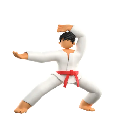 Karate listo para luchar en competición  3D Illustration