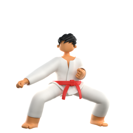 Karate listo para luchar en el torneo  3D Illustration