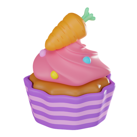 Karotten-Cupcake  3D Icon