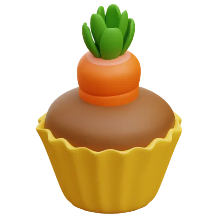 Karotten-Cupcake  3D Icon