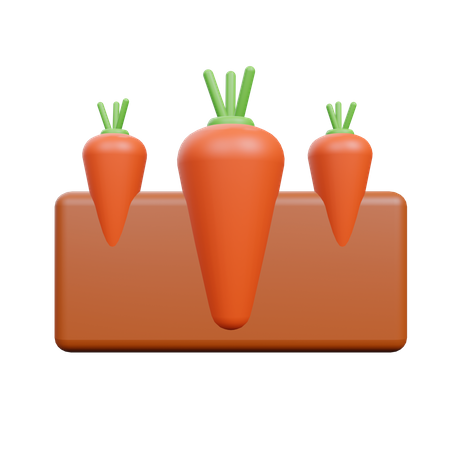 Karottenanbau  3D Illustration