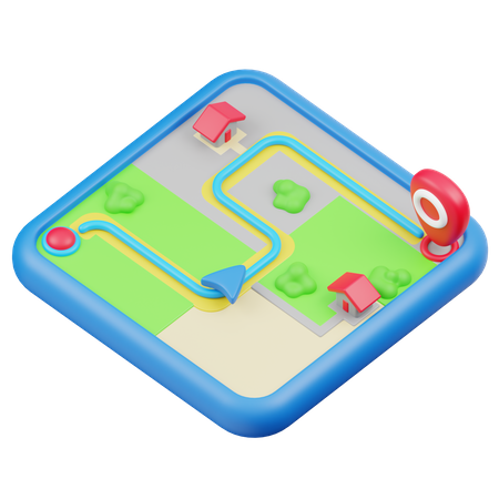 Karte Route  3D Icon