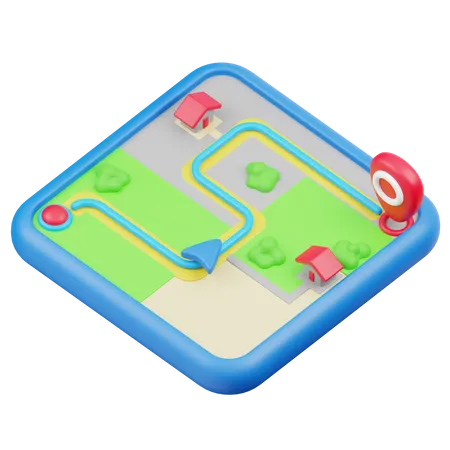 Karte Route  3D Icon