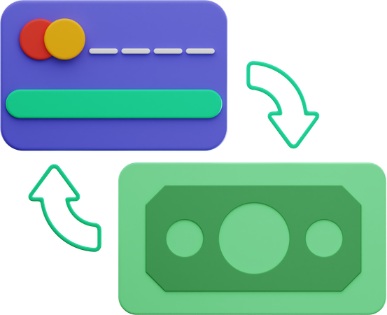 Karte zu Bargeld  3D Icon