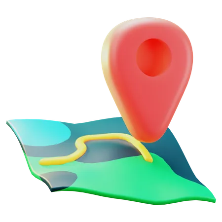 Karte Lage  3D Illustration