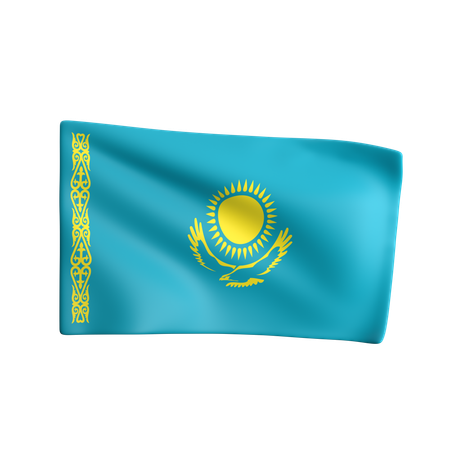 Kasachstan-Flagge  3D Icon