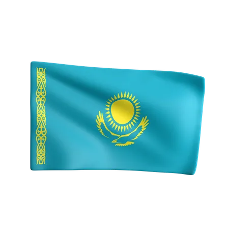 Kasachstan-Flagge  3D Icon