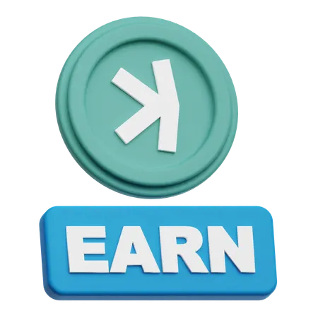 Kaspa Earn  3D Icon