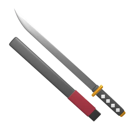 Samurai Sword 3 D Icon Pack Set For Banner And UX UI Design 3D Icon