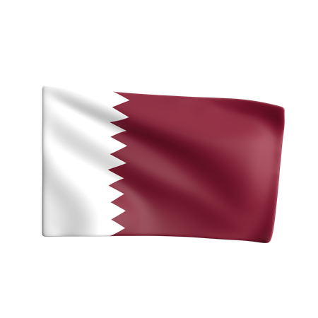 Katar Flagge  3D Icon