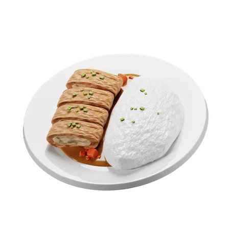 Cuisine japonaise au curry Katsu  3D Icon