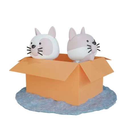 Kätzchen-Box  3D Icon